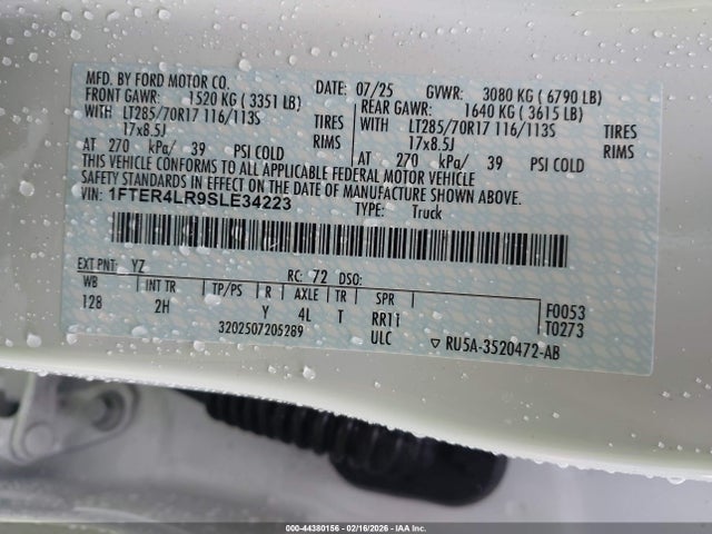 1FTER4LR9SLE34223 Ford Ranger Raptor