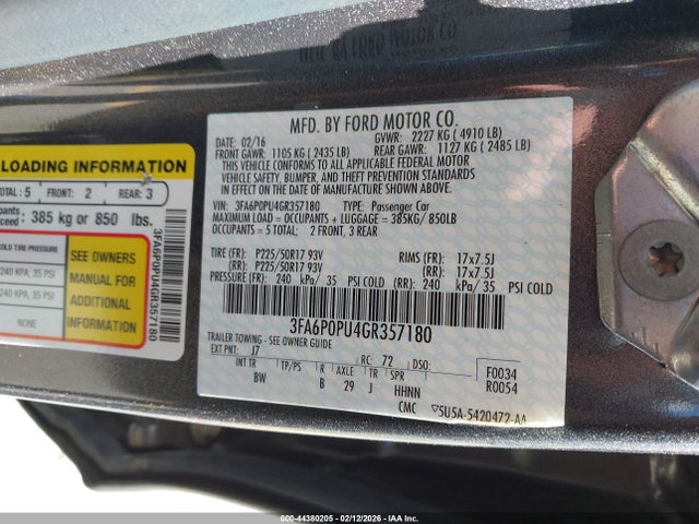 Ford Fusion Energi Se Luxury 2016 3FA6P0PU4GR357180 Image 9