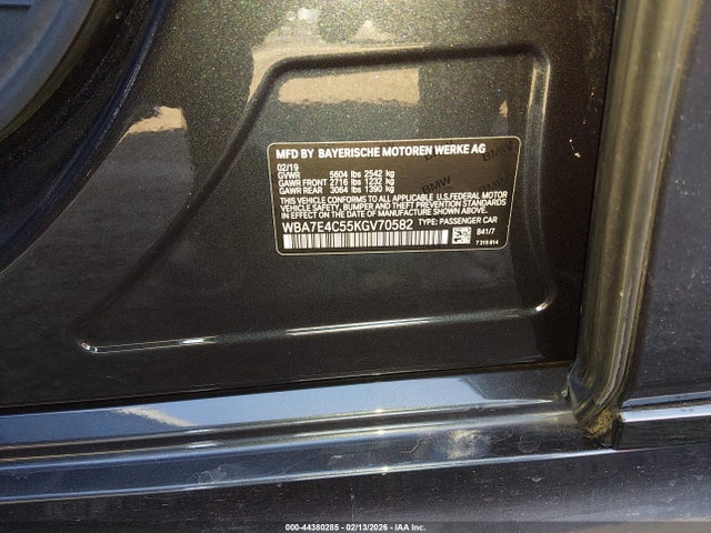 Продаж на аукціоні авто 2019 Bmw 740i Xdrive, vin: WBA7E4C55KGV70582, номер лоту: 44380285