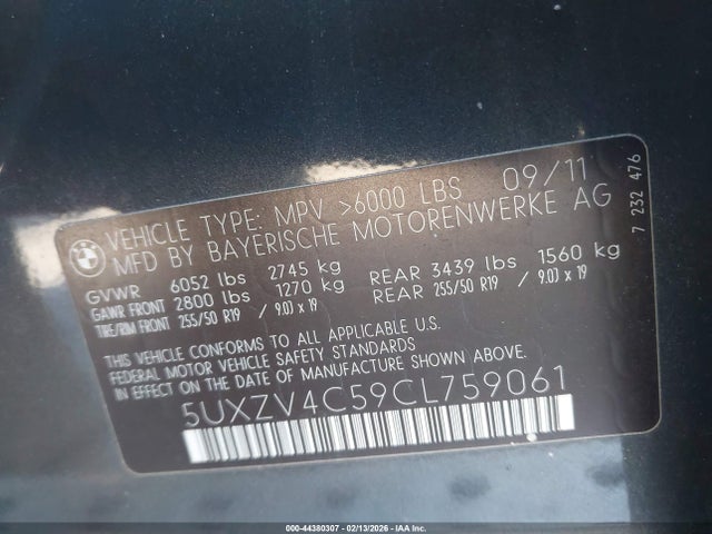 2012 BMW X5 5UXZV4C59CL759061 Photo 8