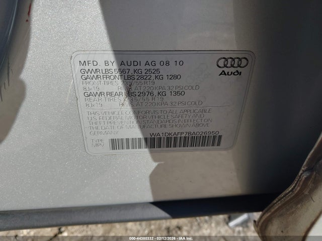 2011 AUDI Q5 WA1DKAFP7BA026950 Photo 8