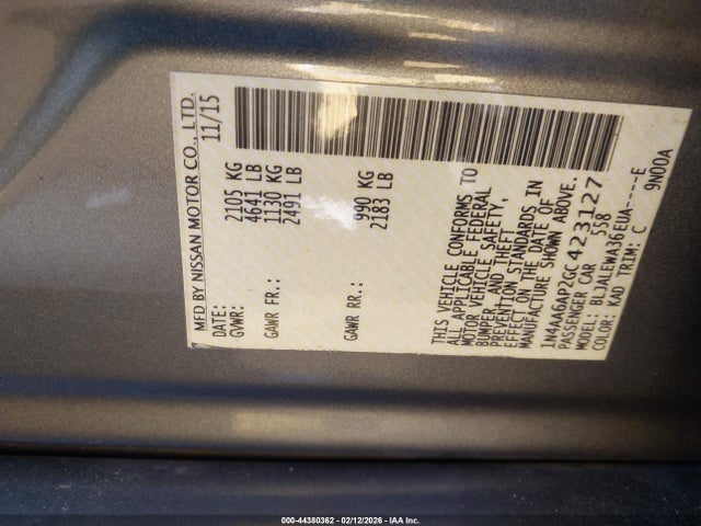 1N4AA6AP2GC423127 Nissan Maxima 3.5 Sl
