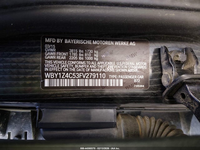 2015 BMW I3 WBY1Z4C53FV279110 Photo 8