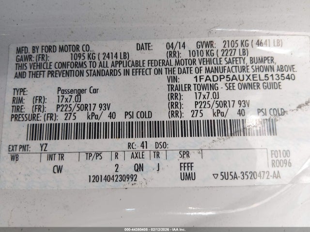 1FADP5AUXEL513540 Ford C-max Hybrid Se