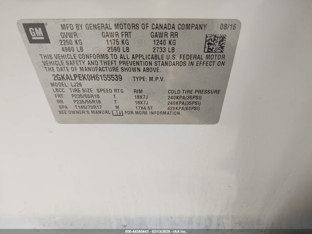 2GKALPEK0H6155539 GMC Terrain Slt