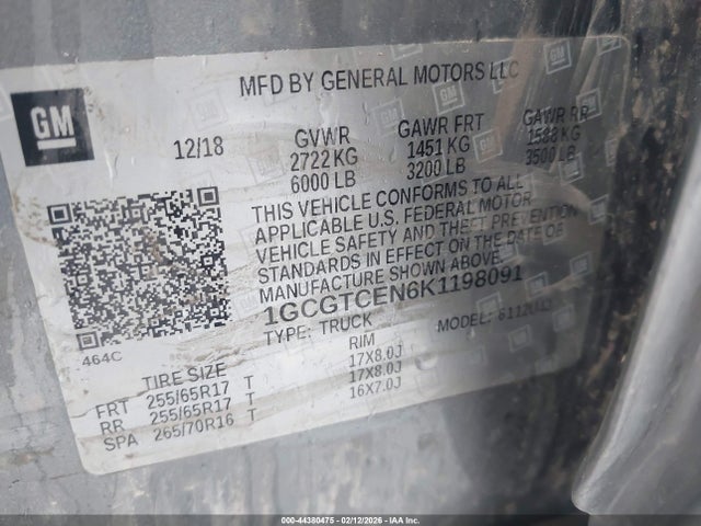 1GCGTCEN6K1198091 Chevrolet Colorado Lt