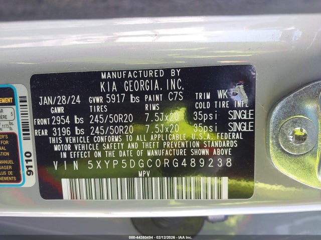 5XYP5DGC0RG489238 KIA Telluride Sx X-line