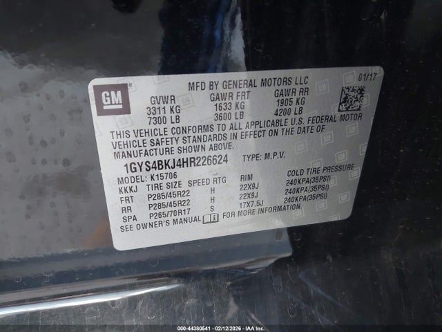 2017 CADILLAC ESCALADE 1GYS4BKJ4HR226624 Photo 8