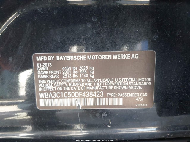 Aukcja sprzedaży 2013 Bmw 328i, vin: WBA3C1C50DF438423, numer aukcji: 44380554