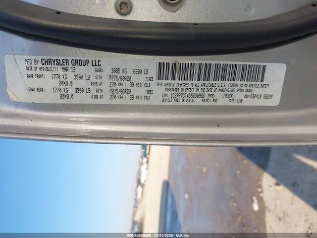 44380568 :رقم المزاد ، 1C6RR7GT4DS630966 vin ، 2013 Ram 1500 Big Horn مزاد بيع