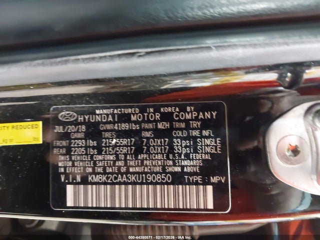 2019 HYUNDAI KONA KM8K2CAA3KU190850 Photo 8