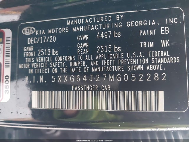 5XXG64J27MG052282 KIA K5 Gt-line
