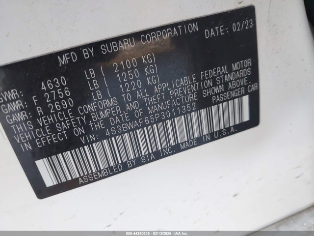 Продажа на аукционе авто 2023 Subaru Legacy Premium, vin: 4S3BWAF65P3011352, номер лота: 44380635