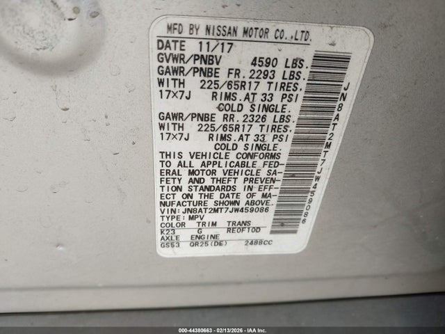 Nissan ROGUE SV 2018 JN8AT2MT7JW459086 Image 9