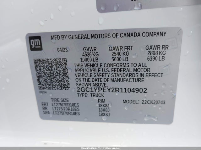 2GC1YPEY2R1104902 Chevrolet Silverado 2500hd 4wd Standard Bed Ltz