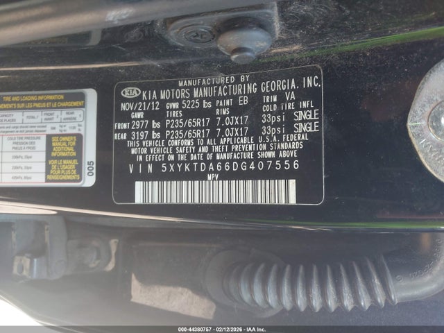 2013 KIA SORENTO 5XYKTDA66DG407556 Photo 8