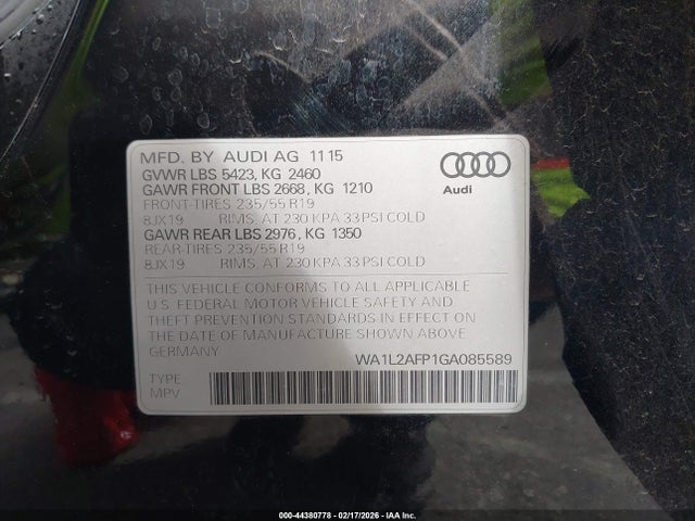 2016 AUDI Q5 WA1L2AFP1GA085589 Photo 8