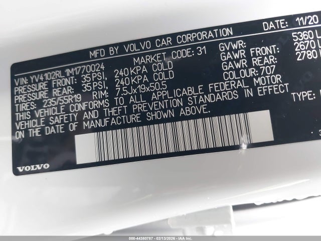 YV4102RL1M1770024 Volvo Xc60 T5 Inscription