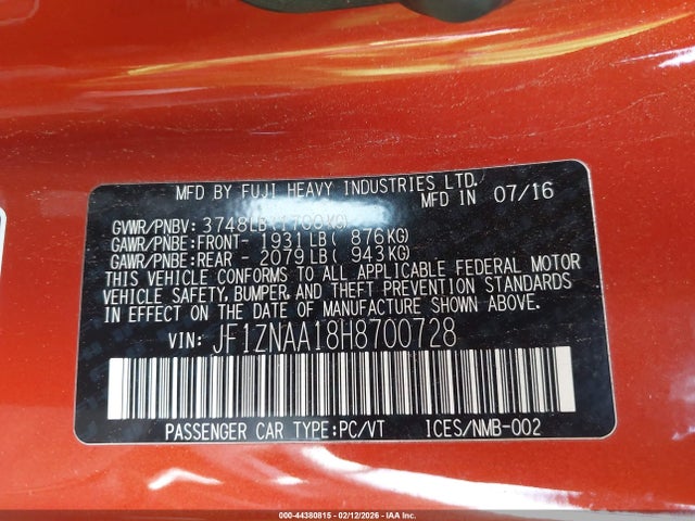 2017 TOYOTA 86 JF1ZNAA18H8700728 Photo 8