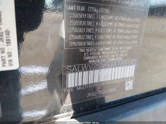 SALWV2SV9JA189140 Land Rover Range Rover Sport Hse Dynamic