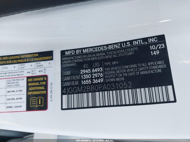 4JGGM2BB0PA031052 Mercedes-Benz Eqe 350+ Suv