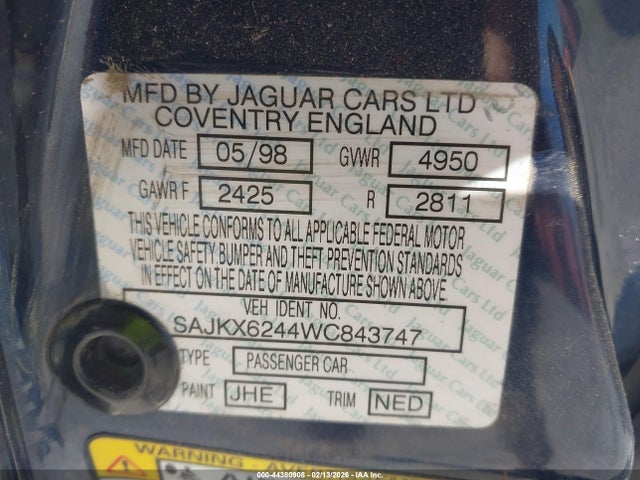 1998 JAGUAR XJ8 SAJKX6244WC843747 Photo 8