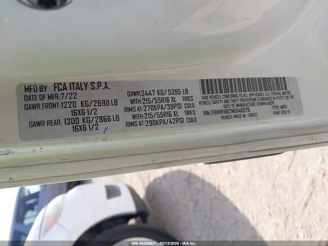 ZFBHRFAB2N6X46579 RAM Promaster City Cargo Van