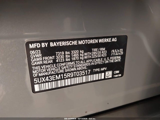 5UX43EM15R9T03517 BMW Alpina Xb7