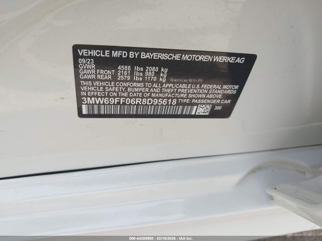 Продаж на аукціоні авто 2024 Bmw 330i, vin: 3MW69FF06R8D95618, номер лоту: 44380960