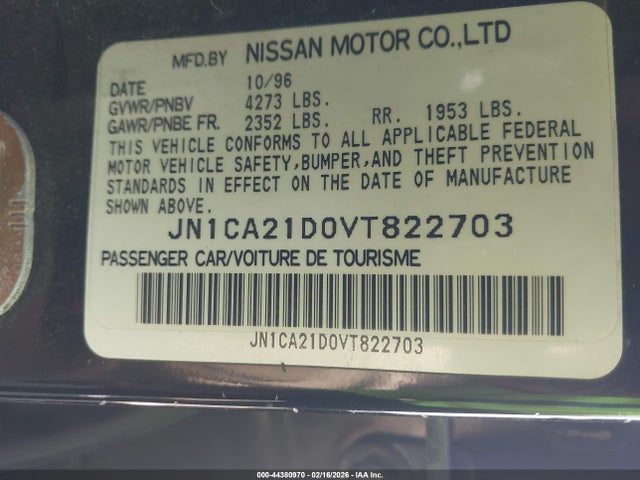 1997 NISSAN MAXIMA JN1CA21D0VT822703 Photo 8