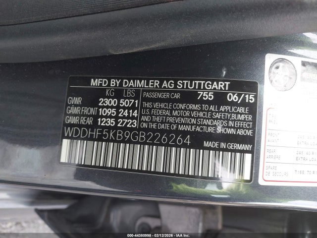 Продаж на аукціоні авто 2016 Mercedes-benz E 350, vin: WDDHF5KB9GB226264, номер лоту: 44380998