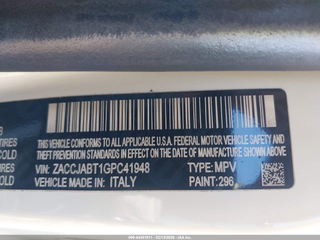 2016 JEEP RENEGADE ZACCJABT1GPC41948 Photo 8