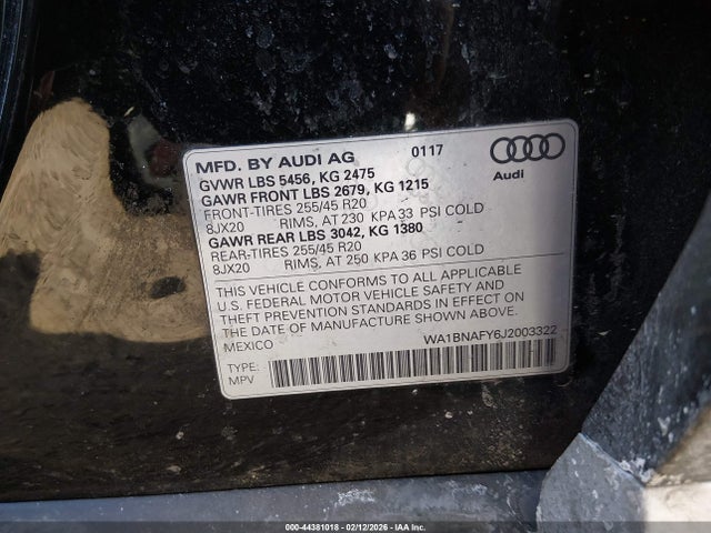 2018 AUDI Q5 WA1BNAFY6J2003322 Photo 8