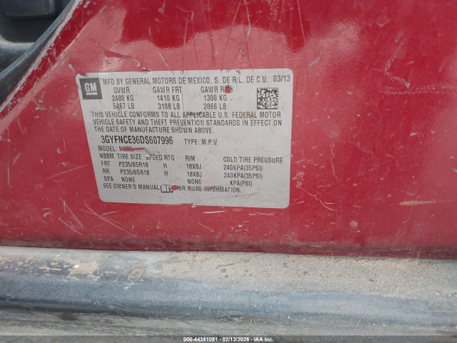 2013 CADILLAC SRX 3GYFNCE36DS607996 Photo 8