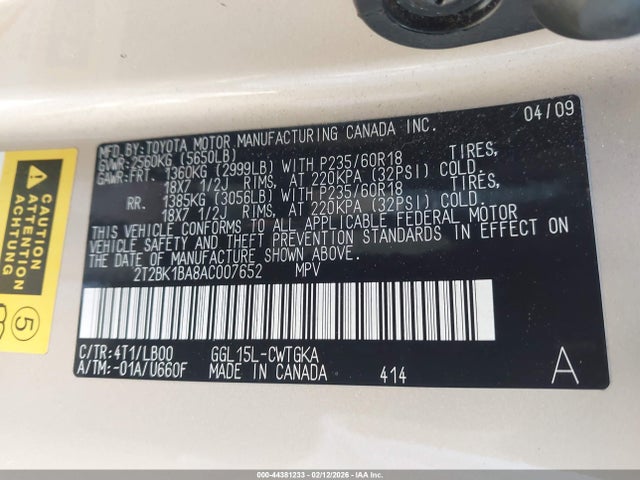 2010 LEXUS RX 350 2T2BK1BA8AC007652 Photo 8