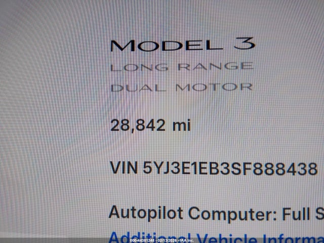 2025 TESLA MODEL 3 5YJ3E1EB3SF888438 Photo 6