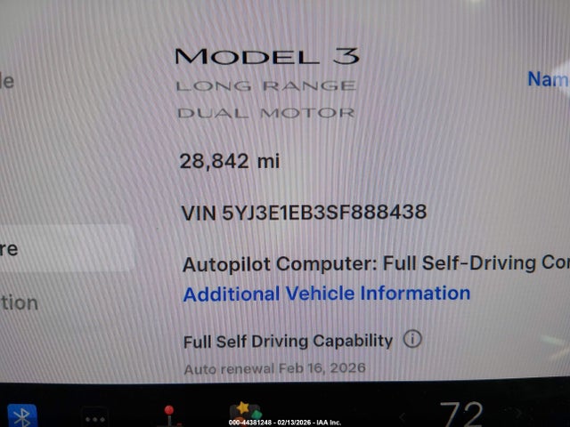 2025 TESLA MODEL 3 5YJ3E1EB3SF888438 Photo 8