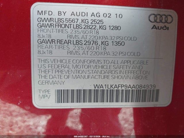 2010 AUDI Q5 WA1LKAFP9AA084939 Photo 8