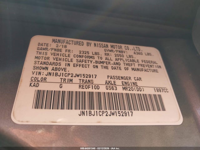 JN1BJ1CP2JW152917 Nissan Rogue Sport Sv
