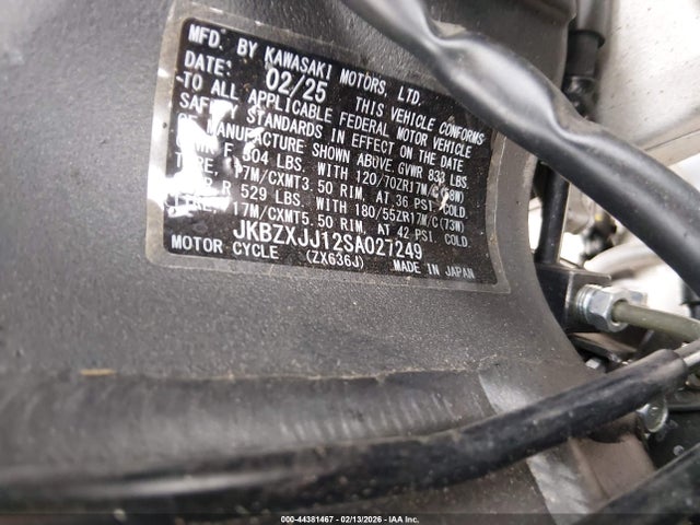 JKBZXJJ12SA027249 Kawasaki Zx636 K
