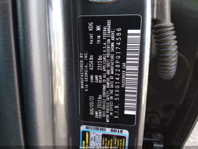 5XXG14J28PG174586 KIA K5 LXS