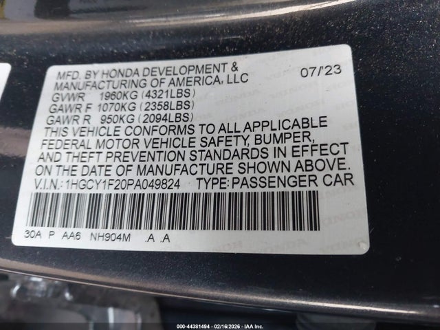 2023 HONDA ACCORD 1HGCY1F20PA049824 Photo 8