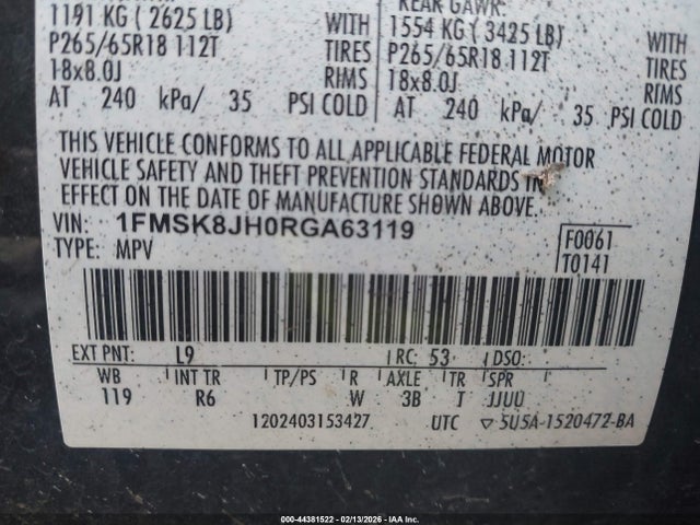 2024 FORD EXPLORER 1FMSK8JH0RGA63119 Photo 8