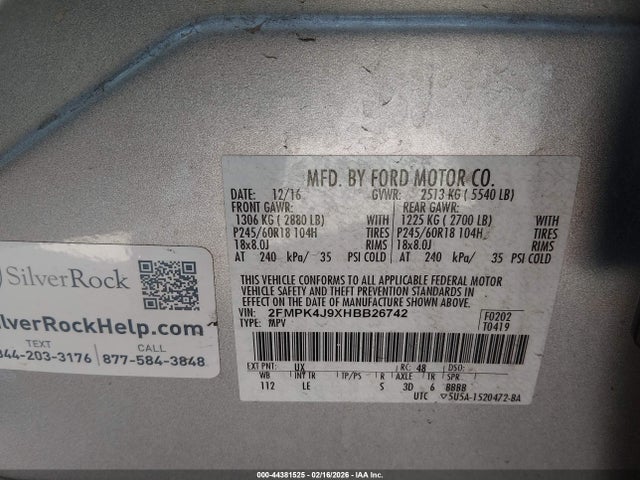 2FMPK4J9XHBB26742 Ford EDGE SEL