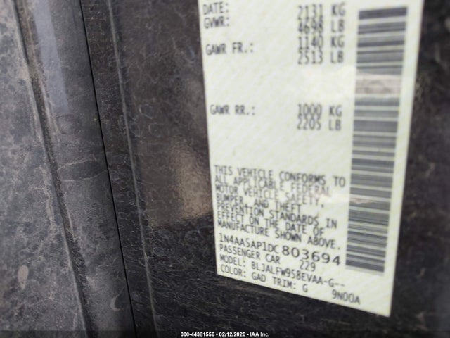Aukcja sprzedaży 2013 Nissan Maxima 3.5 Sv, vin: 1N4AA5AP1DC803694, numer aukcji: 44381556