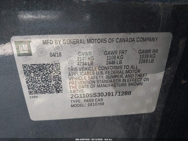2G1105S30J9171288 Chevrolet IMPALA 1LT