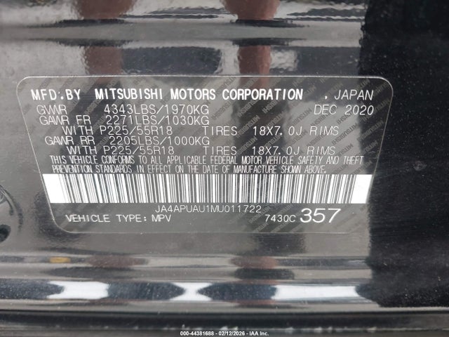 2021 MITSUBISHI OUTLANDER SPORT JA4APUAU1MU011722 Photo 8