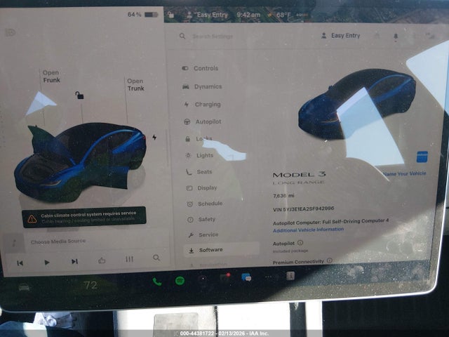 Продаж на аукціоні авто 2025 Tesla Model 3 Long Range Rear-wheel Drive/standard Rear-wheel Drive, vin: 5YJ3E1EA2SF942996, номер лоту: 44381722