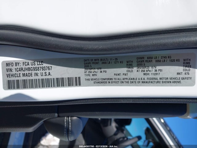 1C4RJHBG9S8793767 Jeep Grand Cherokee Limited 4x4