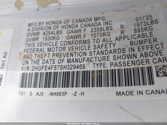 Honda CIVIC HYBRID 2025 2HGFE4F87SH329469 Image 9